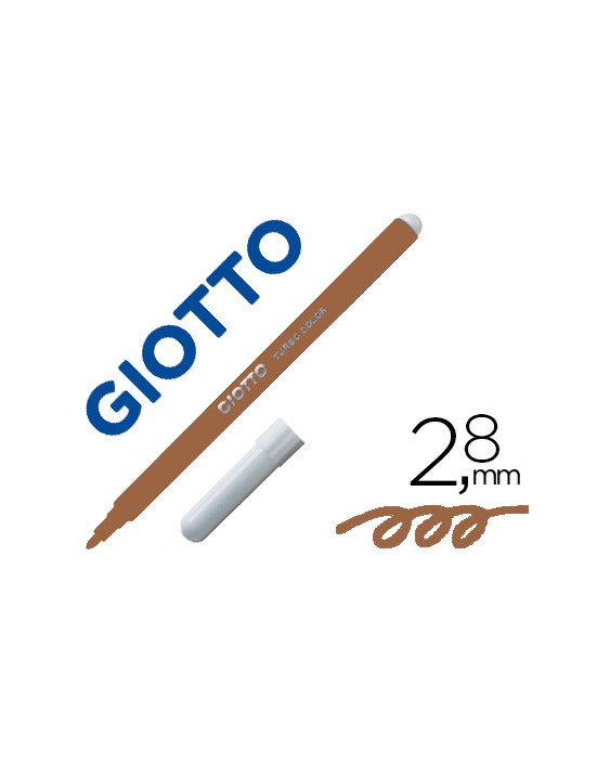 Rotulador giotto turbo color lavable con punta bloqueada unicolor marron