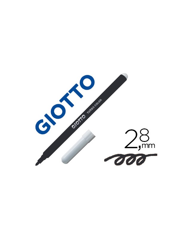 Rotulador giotto turbo color lavable con punta bloqueada unicolor negro