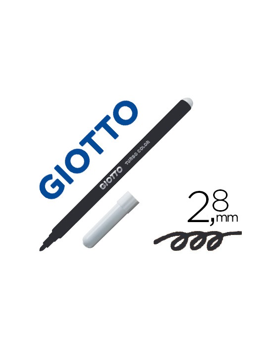 Rotulador giotto turbo color lavable con punta bloqueada unicolor negro