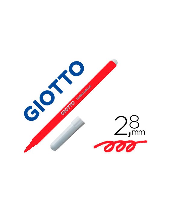 Rotulador giotto turbo color lavable con punta bloqueada unicolor rojo