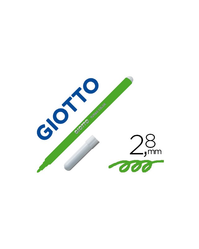 Rotulador giotto turbo color lavable con punta bloqueada unicolor verde