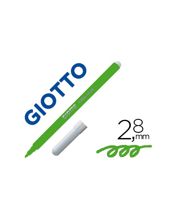 Rotulador giotto turbo color lavable con punta bloqueada unicolor verde