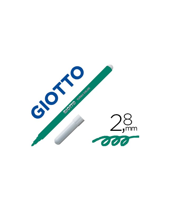 Rotulador giotto turbo color lavable con punta bloqueada unicolor verde oscuro