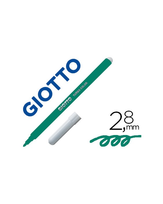 Rotulador giotto turbo color lavable con punta bloqueada unicolor verde oscuro