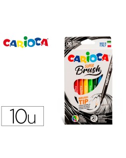 Rotulador carioca super brush caja de 10 unidades colores surtidos