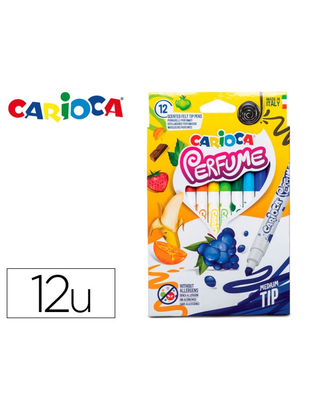Rotulador carioca perfume caja de 12 unidades colores surtidos