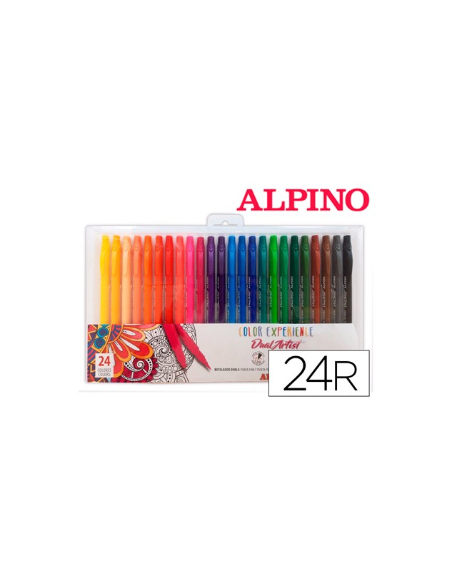 Rotulador alpino dual artist color experience estuche de 24 unidades colores surtidos