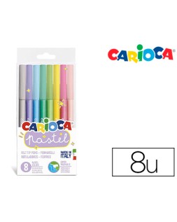 Rotulador carioca pastel blister de 8 unidades colores surtidos