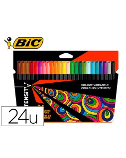 Rotulador bic intensity estuche de 24 colores surtidos