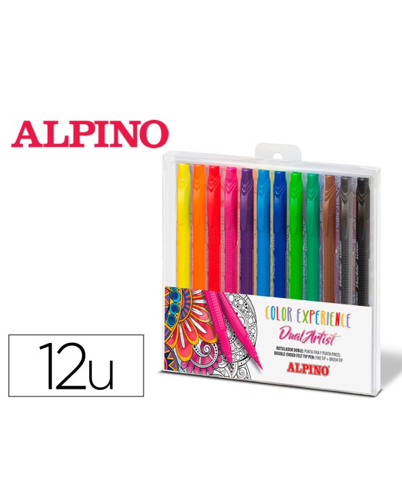Rotulador alpino dual artist color experience estuche de 12 unidades colores surtidos