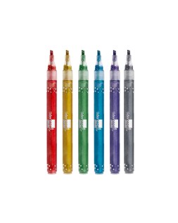 Rotulador liderpapel efecto purpurina metalizada punta reversible bolsa de 6 unidades colores surtidos