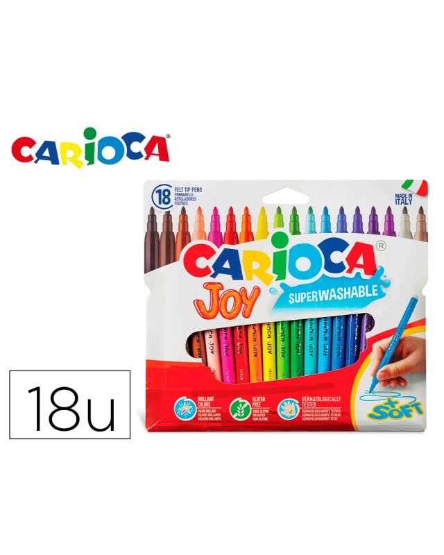 Rotulador carioca joy caja de 18 unidades colores surtidos