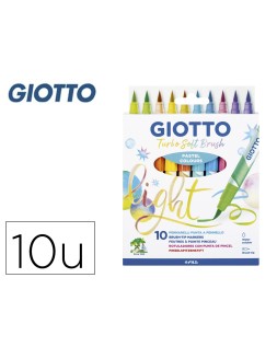 Rotulador giotto turbo soft brush pastel punta de pincel caja de 10 unidades colores surtidos