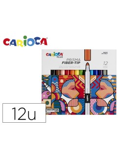 Rotulador carioca plus prisma fiber-tip de punta de fibra caja de 12 unidades colores surtidos