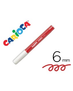 Rotulador carioca jumbo punta gruesa 6 mm lavable color rojo