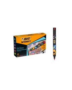 Rotulador bic intensity paint marker caja de 12 unidades colores surtidos