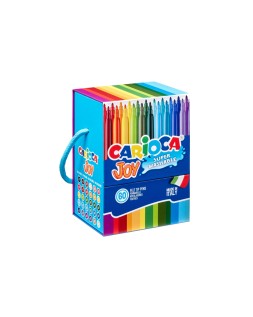 Rotulador carioca joy caja premium con asa 60 unidades colores surtidos