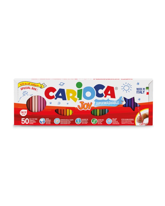 Rotulador carioca joy caja 1/2 metro caja de 50 unidades colores surtidos