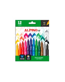 Rotulador alpino up punta 1 mm caja de 12 unidades colores surtidos