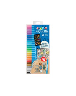 Rotulador carioca acrilico paint marker punta media tip estuche de 24 unidades colores surtidos