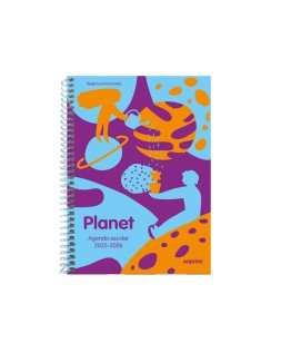 Agenda planet additio semana vista curso escolar comunicacion familia/centro primaria a5 colores surtidos