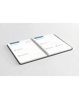 Agenda escolar liderpapel 26-27 espiral basic semana vista a5 bilingue 70g papel fsc negro