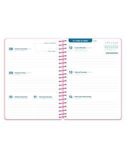 Agenda escolar liderpapel 26-27 espiral basic semana vista a5 bilingue 70g papel fsc rosa