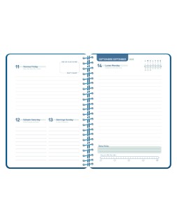 Agenda escolar liderpapel 26-27 espiral basic dia pagina a5 bilingue 70g papel fsc azul marino