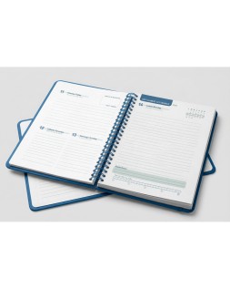 Agenda escolar liderpapel 26-27 espiral basic dia pagina a5 bilingue 70g papel fsc azul marino