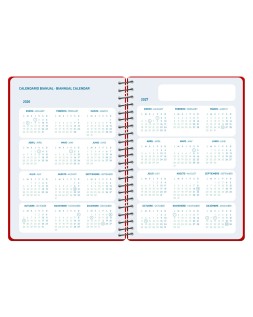 Agenda escolar liderpapel 26-27 espiral basic dia pagina a5 bilingue 70g papel fsc rojo