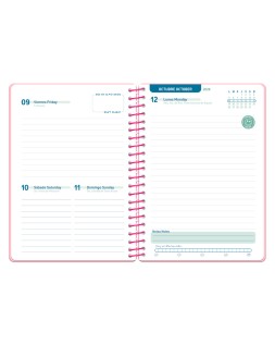 Agenda escolar liderpapel 26-27 espiral basic dia pagina a5 bilingue 70g papel fsc rosa