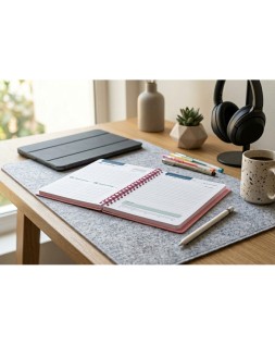 Agenda escolar liderpapel 26-27 espiral basic dia pagina a5 bilingue 70g papel fsc rosa