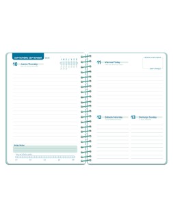 Agenda escolar liderpapel 26-27 espiral basic dia pagina a5 bilingue 70g papel fsc morado