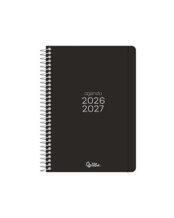 Agenda escolar liderpapel 26-27 espiral basic diseños surtidos bilingüe 70g papel fsc expositor 16 unidades