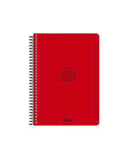 Agenda escolar liderpapel 26-27 espiral basic diseños surtidos bilingüe 70g papel fsc expositor 16 unidades