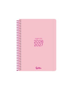 Agenda escolar liderpapel 26-27 espiral basic diseños surtidos bilingüe 70g papel fsc expositor 16 unidades