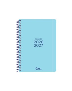 Agenda escolar liderpapel 26-27 espiral basic diseños surtidos bilingüe 70g papel fsc expositor 16 unidades