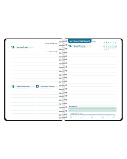 Agenda escolar liderpapel 26-27 espiral basic diseños surtidos bilingüe 70g papel fsc expositor 16 unidades