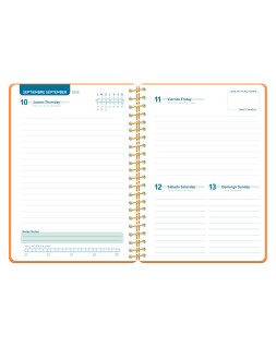 Agenda escolar liderpapel 26-27 espiral classic dia pagina a5 bilingue 70g papel fsc naranja