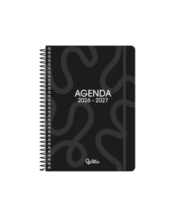 Agenda escolar liderpapel 26-27 espiral classic diseños surtidos bilingüe 70g papel fsc expositor 16 unidades