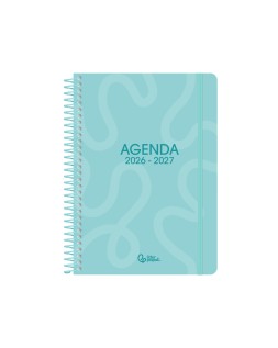 Agenda escolar liderpapel 26-27 espiral classic diseños surtidos bilingüe 70g papel fsc expositor 16 unidades