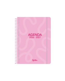 Agenda escolar liderpapel 26-27 espiral classic diseños surtidos bilingüe 70g papel fsc expositor 16 unidades