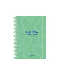 Agenda escolar liderpapel 26-27 espiral classic diseños surtidos bilingüe 70g papel fsc expositor 16 unidades