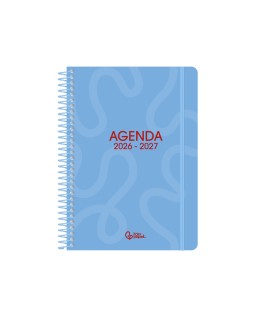 Agenda escolar liderpapel 26-27 espiral classic diseños surtidos bilingüe 70g papel fsc expositor 16 unidades