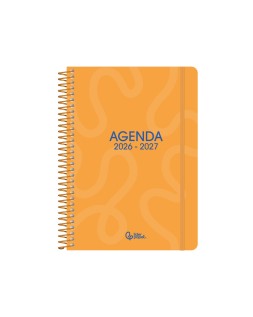 Agenda escolar liderpapel 26-27 espiral classic diseños surtidos bilingüe 70g papel fsc expositor 16 unidades