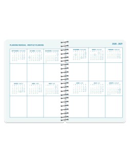 Agenda escolar liderpapel 26-27 espiral personalizable dia pagina a5 bilingue 70g papel fsc