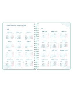 Agenda escolar liderpapel 26-27 espiral petite semana vista a5 bilingue 80g papel fsc verde
