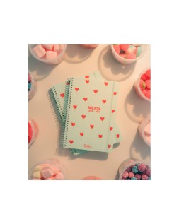 Agenda escolar liderpapel 26-27 espiral petite semana vista a5 bilingue 80g papel fsc verde