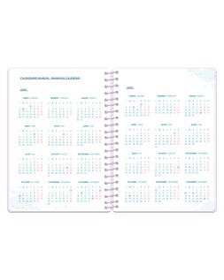 Agenda escolar liderpapel 26-27 espiral petite semana vista a5 bilingue 80g papel fsc morado