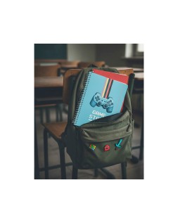 Agenda escolar liderpapel 26-27 espiral game on dia pagina a5 bilingue 80g papel fsc azul